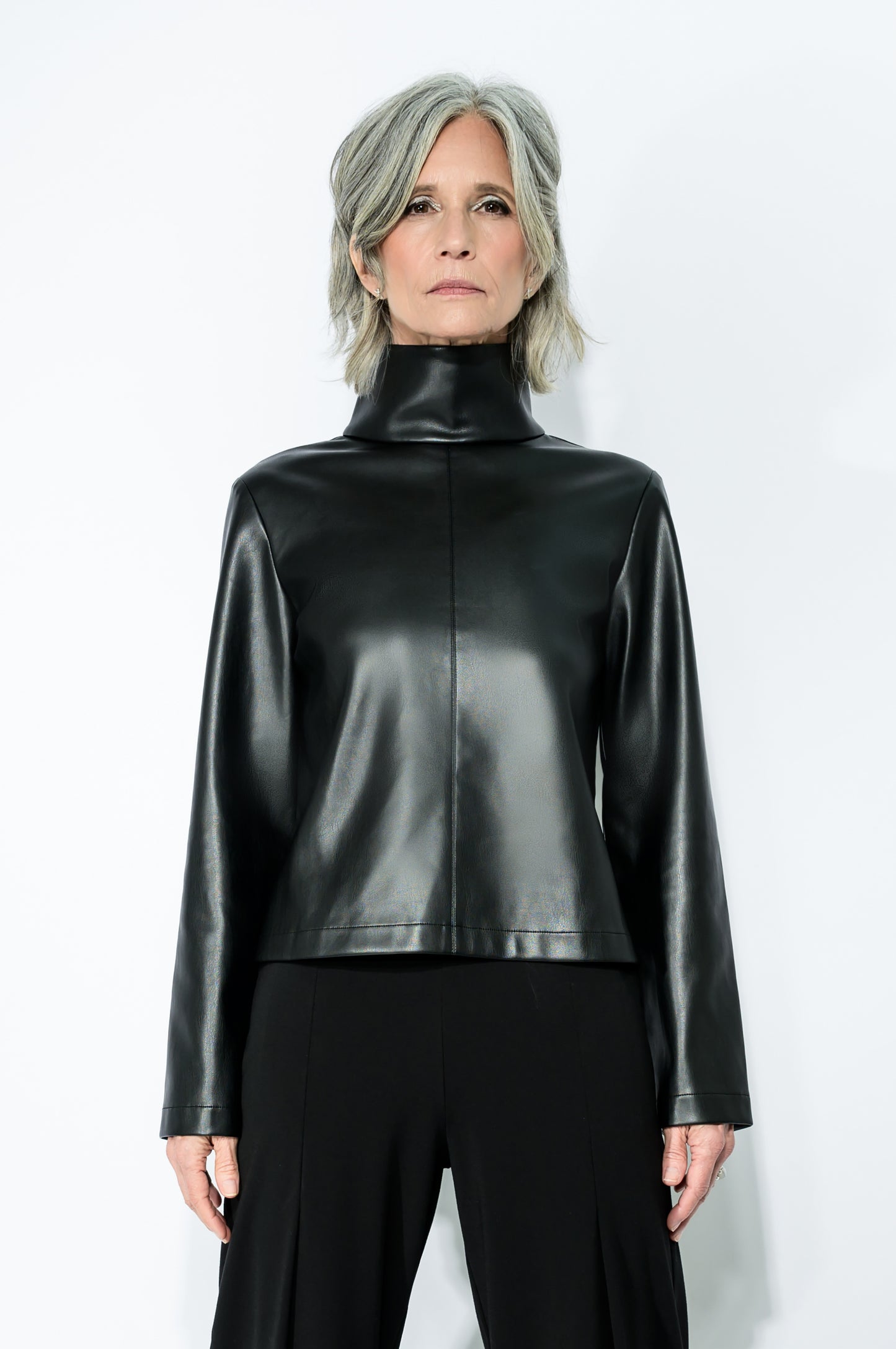 The Leather Turtleneck