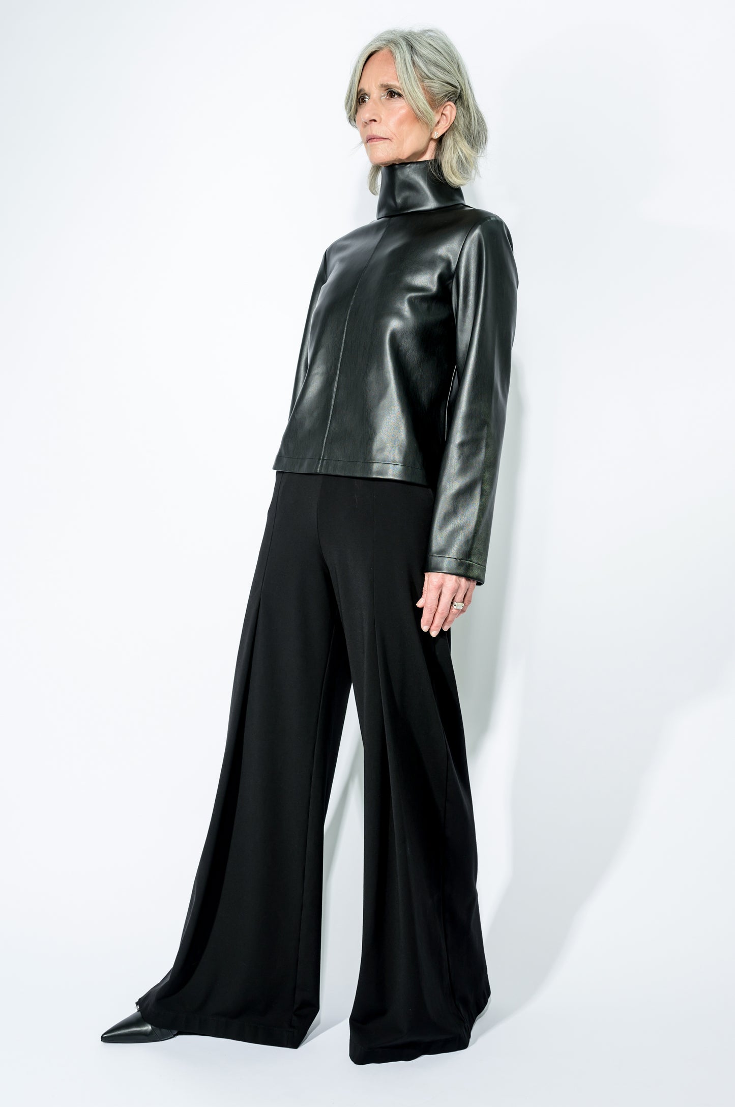 The Leather Turtleneck