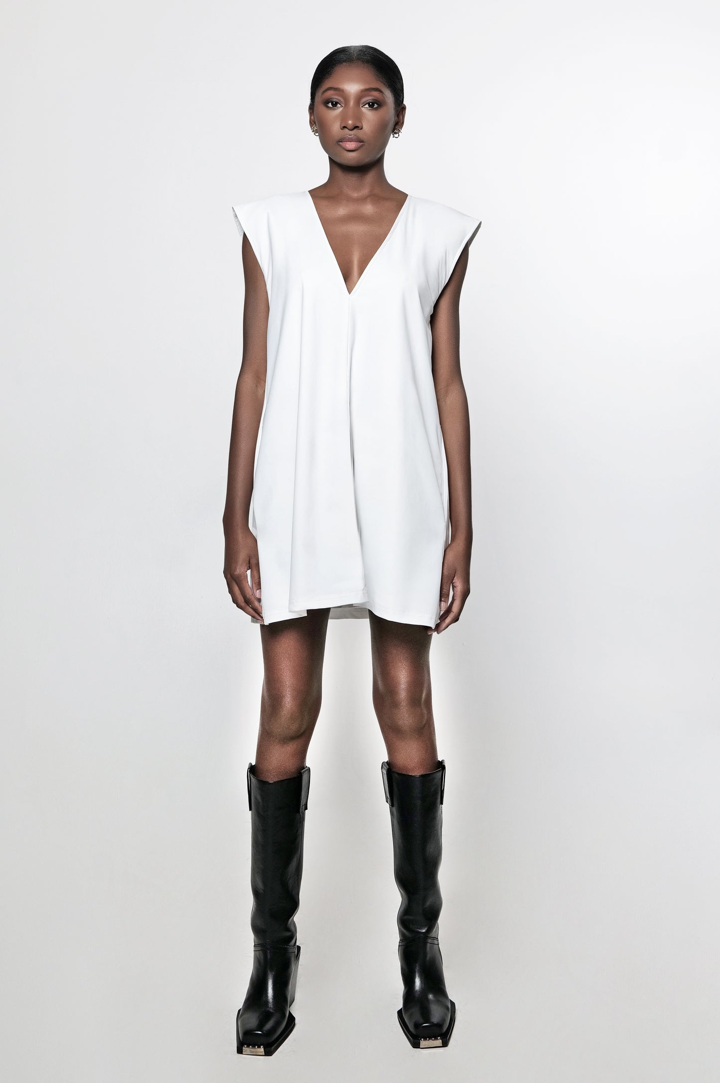 The V Mini Dress in White