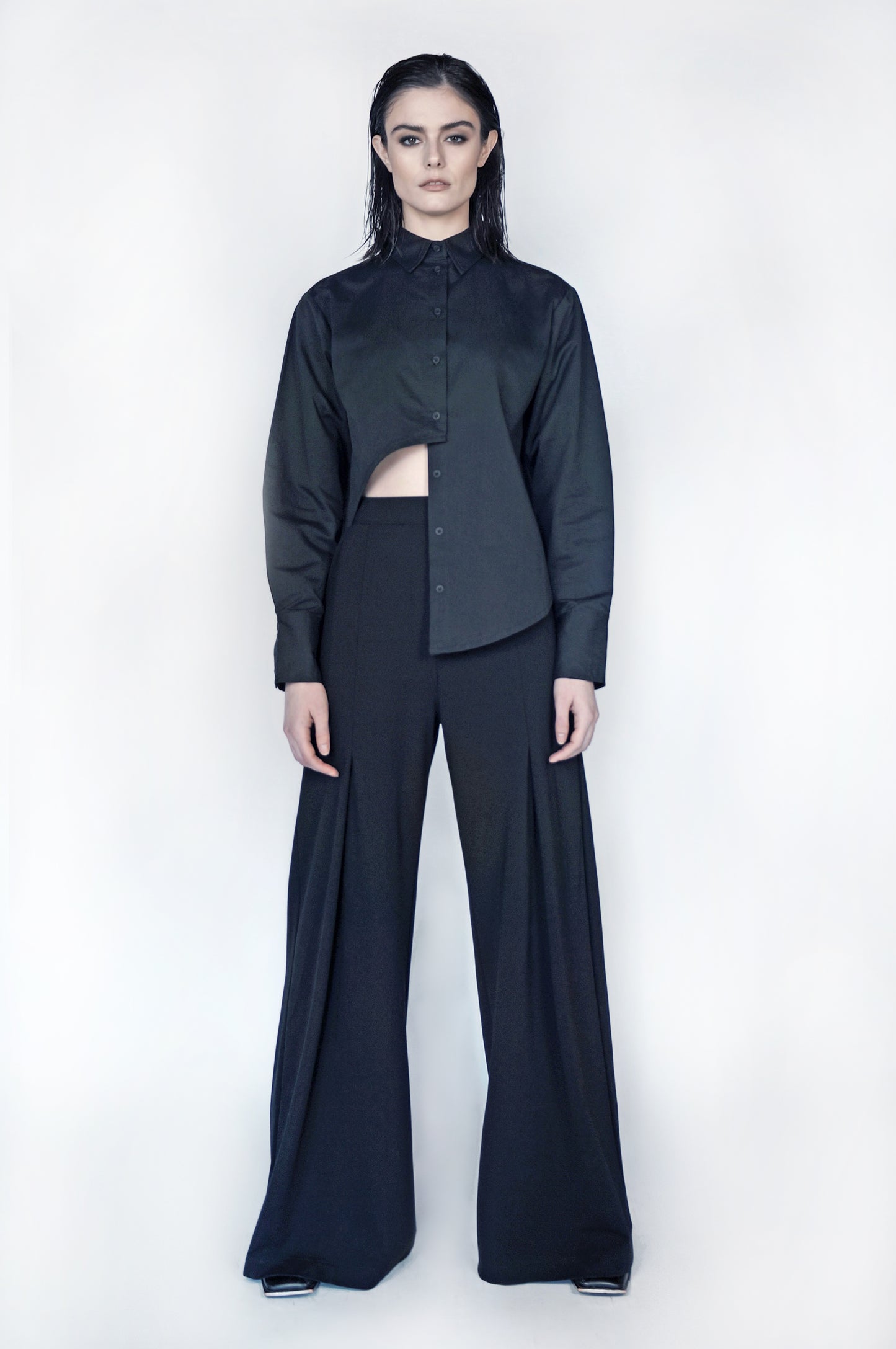 The Asymmetric Button Down in Black