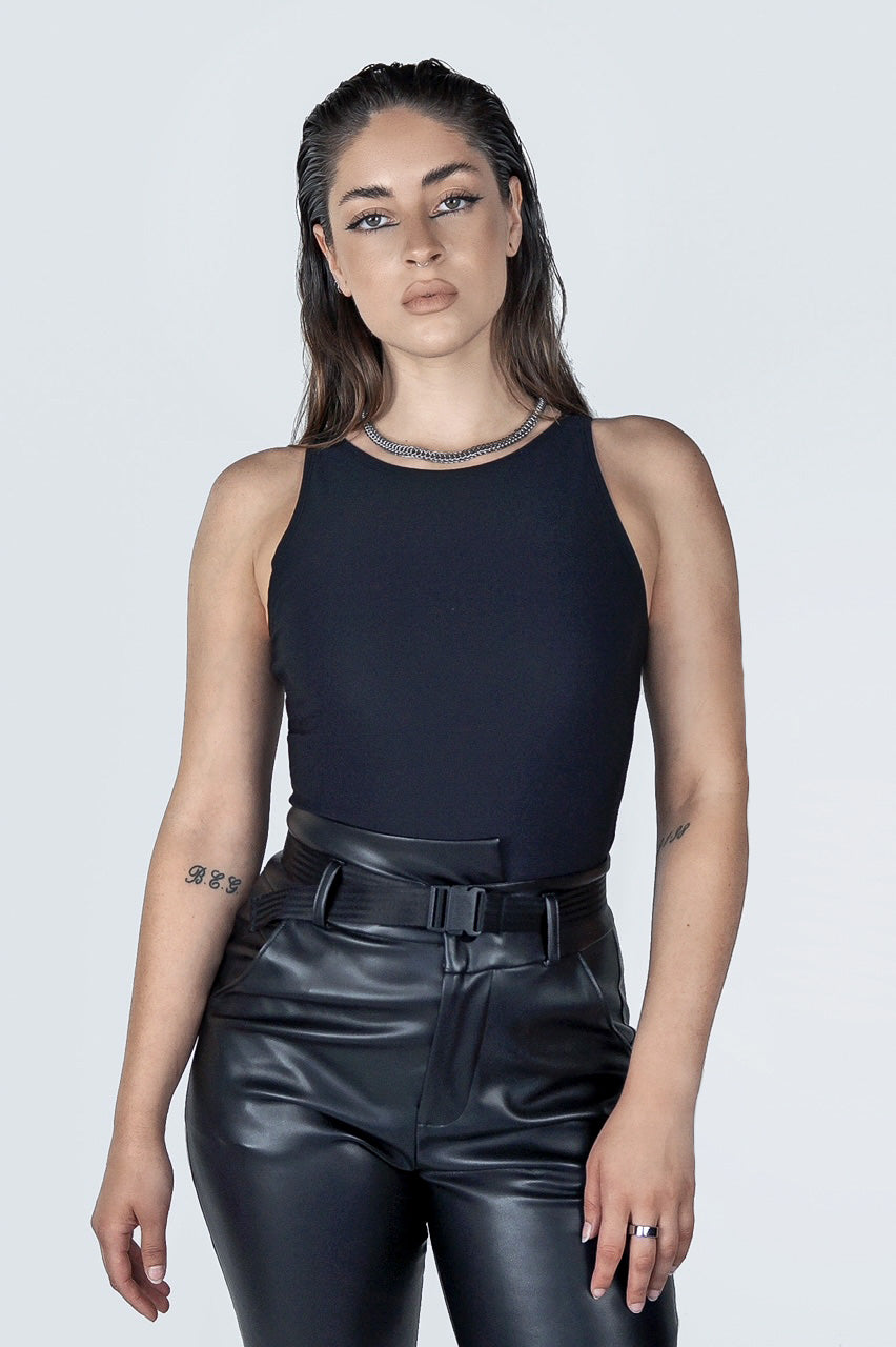 The High Neck Bodysuit in Black