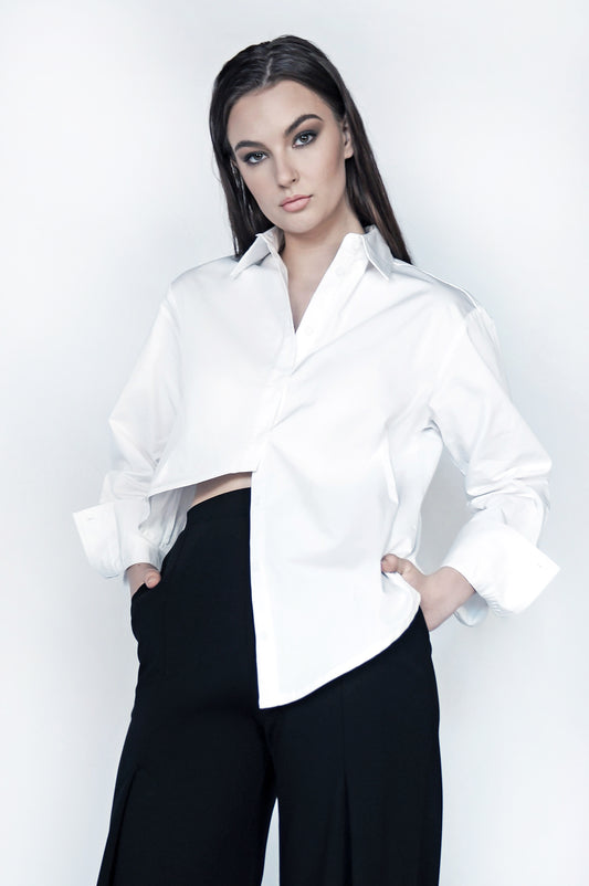 The Asymmetric Button Down in White