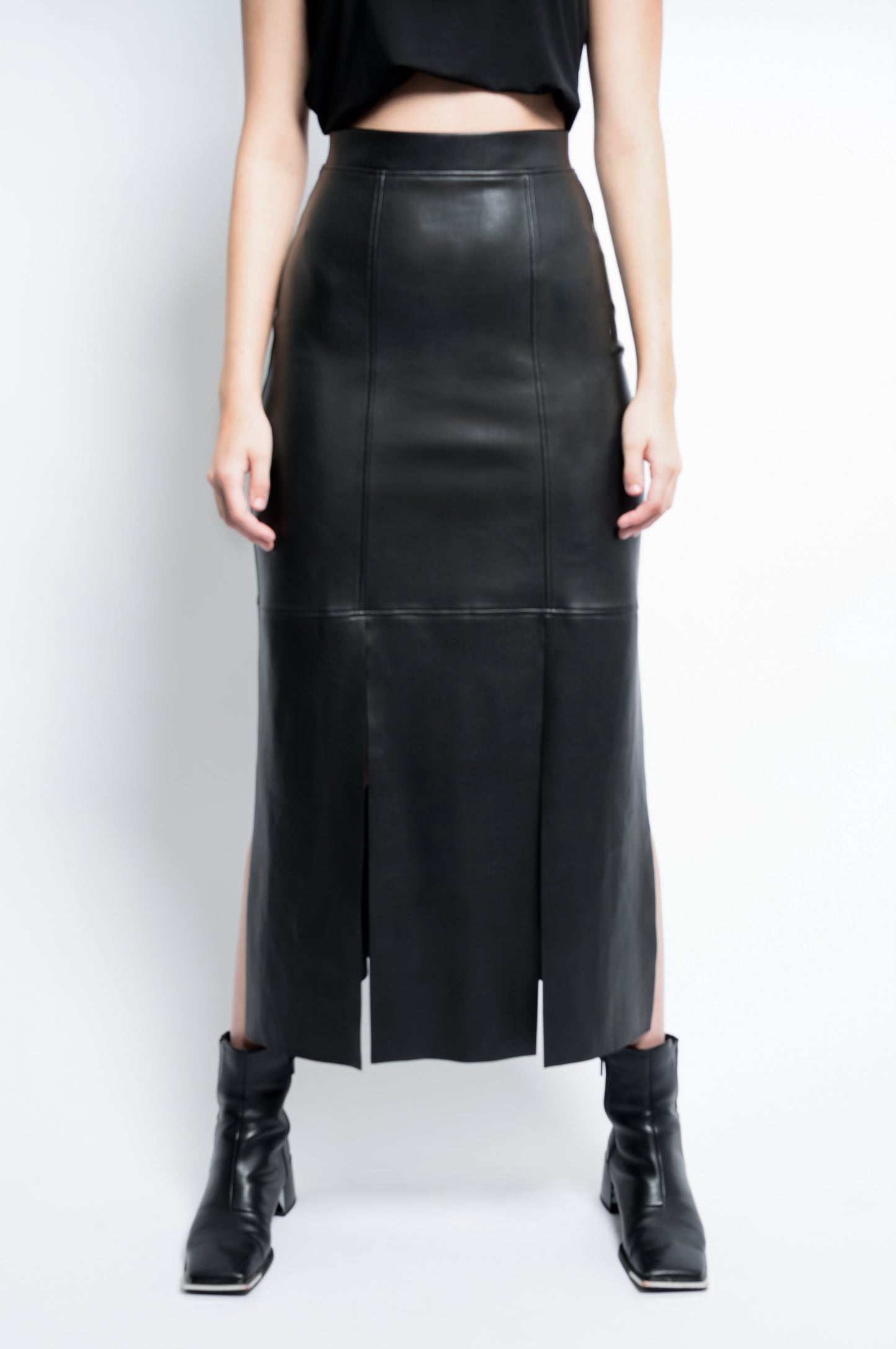 The Leather Panel Skirt