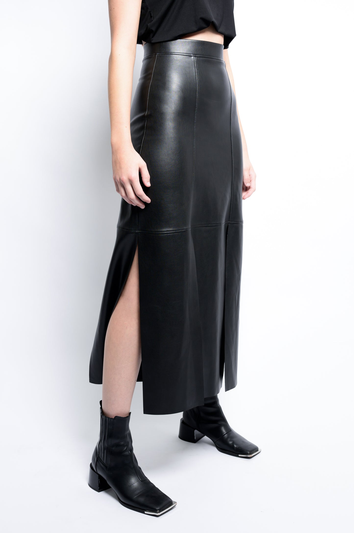 The Leather Panel Skirt