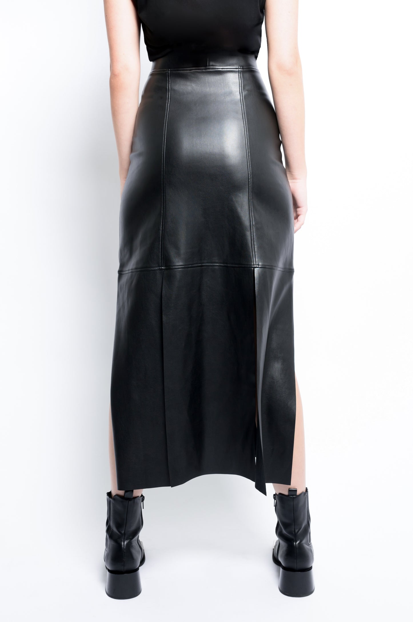 The Leather Panel Skirt